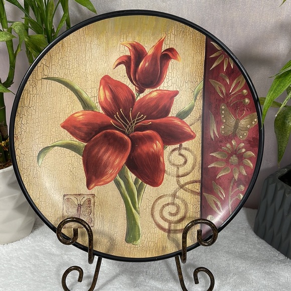 🌱🌿🌺 Crimson Lily Decorator Plate 🌺🌿🌱 - Picture 2 of 8